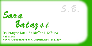 sara balazsi business card